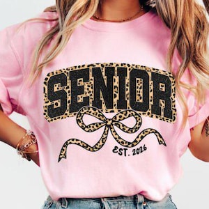 Leopard Coquette Senior 2026 PNG: Girly Graduation Design (Digital Download