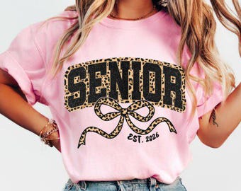 Leopard Coquette Senior 2026 PNG: Girly Graduation Design (Digital Download