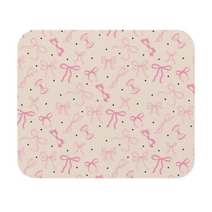 Pink Bow Mouse Pad: Chic Desk Accessory for Home Office