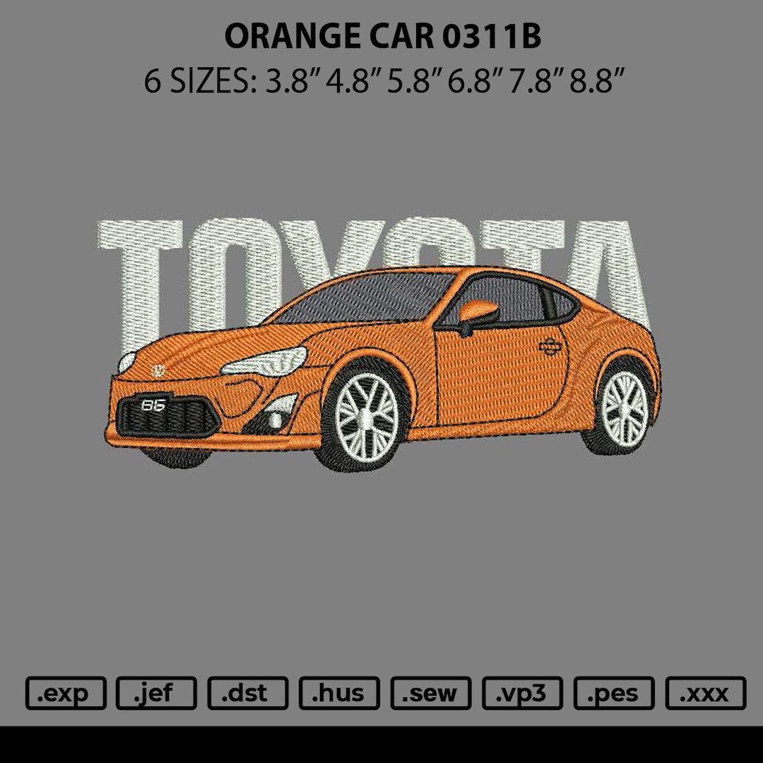 Toyota Car Embroidery Design - Etsy