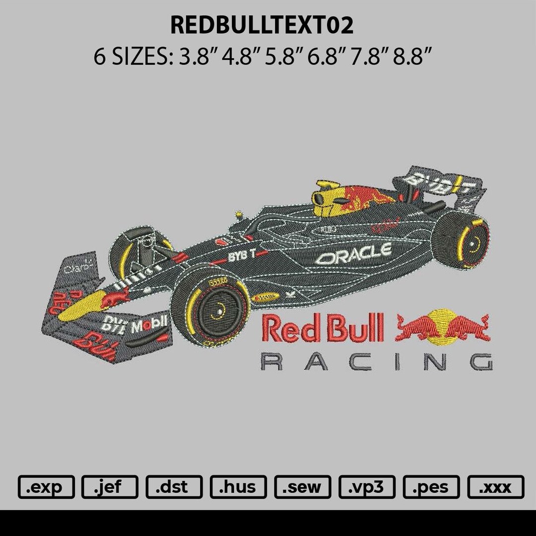 RB Racing Car Embroidery Design - Etsy