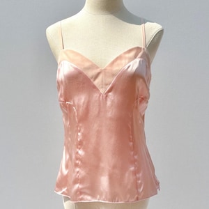 Vintage Pure Silk Baby Pink Camisole Top by Etcetera Small 6