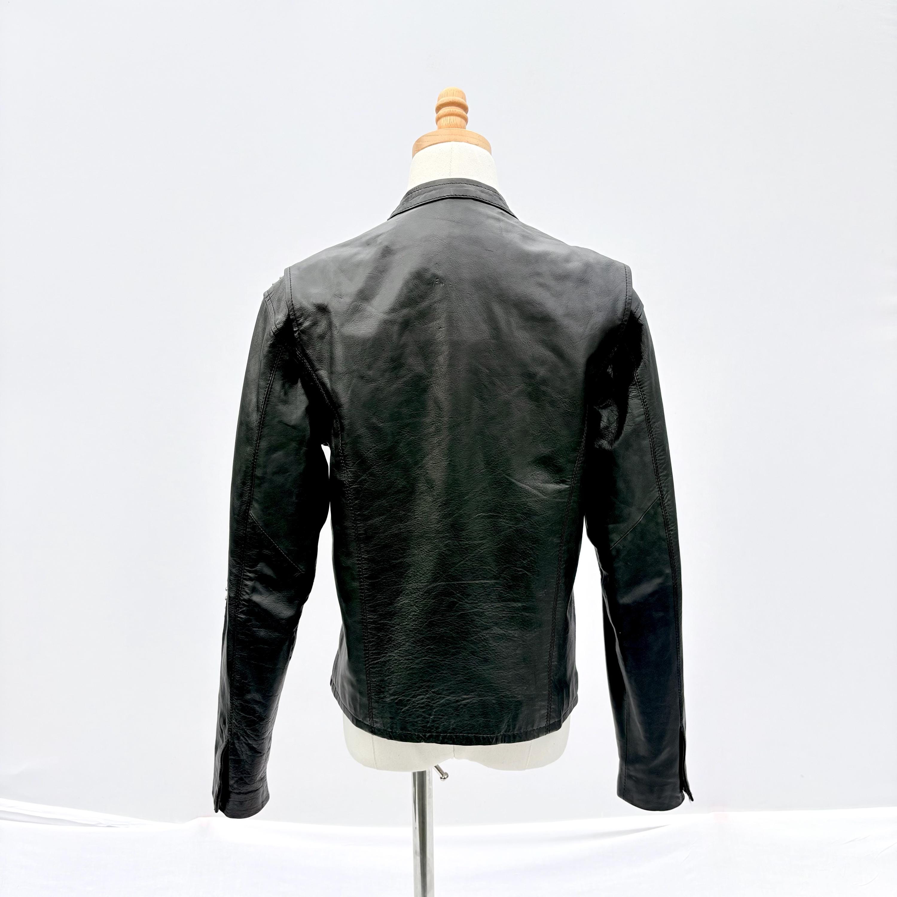 Vintage Black Leather Studded Sleeve Motorcycle Jacket Small - Etsy