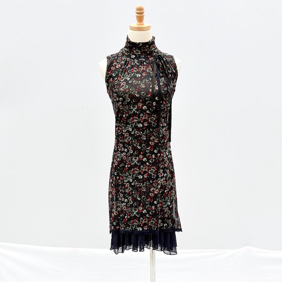 knee length dresses for ladies and tmrw Mesh Floral Turtleneck – Ladida main image 0
