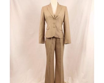 Vintage 90s Tan Anne Klein Pantsuit Size 0 / XS