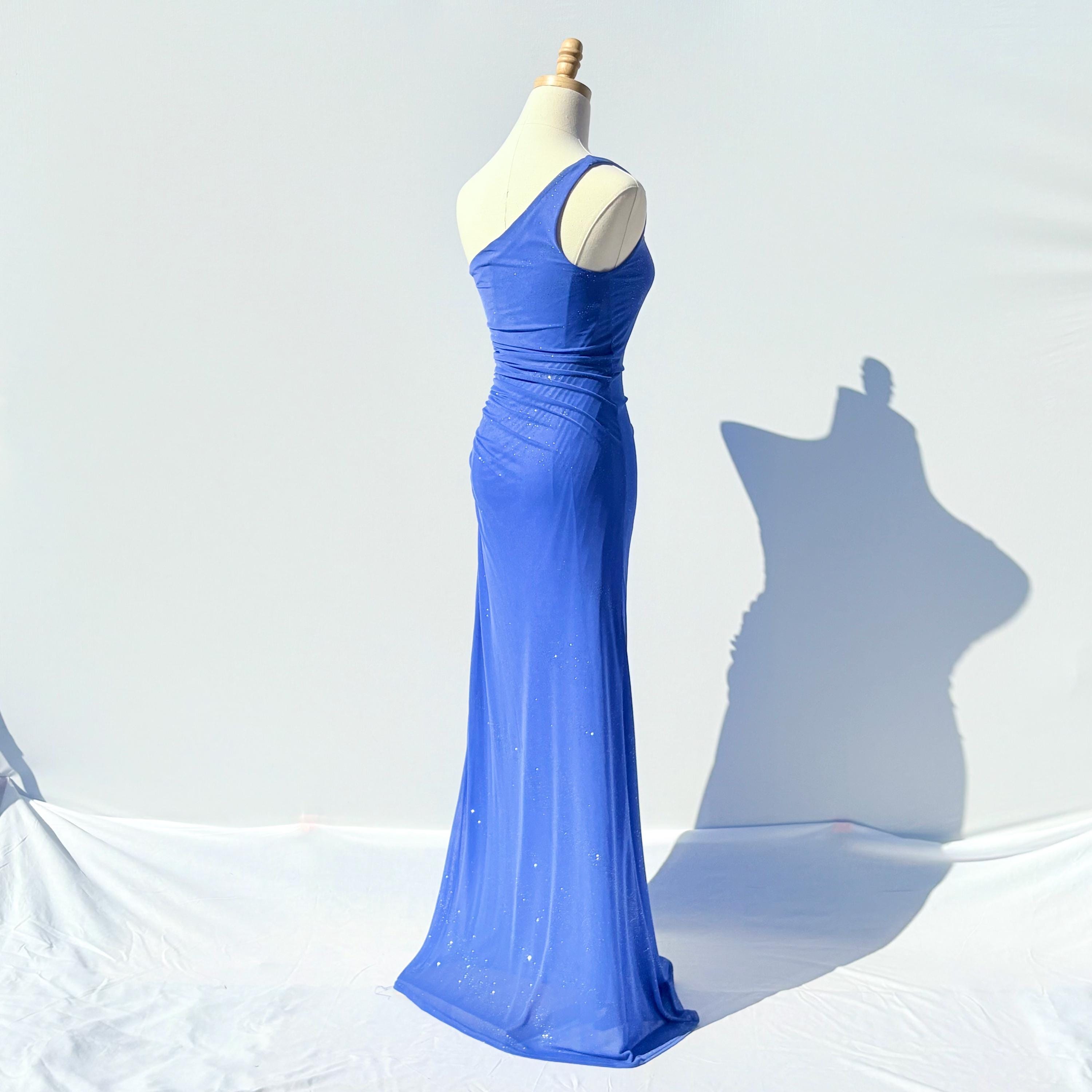 cornflower blue prom dress Deep V-neck Royal Blue SPAGHETTI STRAPS Mermaid Flowers Prom Dresses
