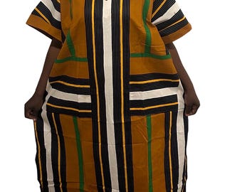 Ankara Adire Bubu Kleid: Tie and Dye Boubou, Ready to Wear, Einheitsgröße