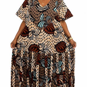 Ankara Boubou Kaftan Dress: African Print Bubu, One Size Fits Most