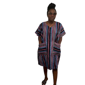 Vestido curto africano Ankara: vestido de verão casual de algodão, tamanho único