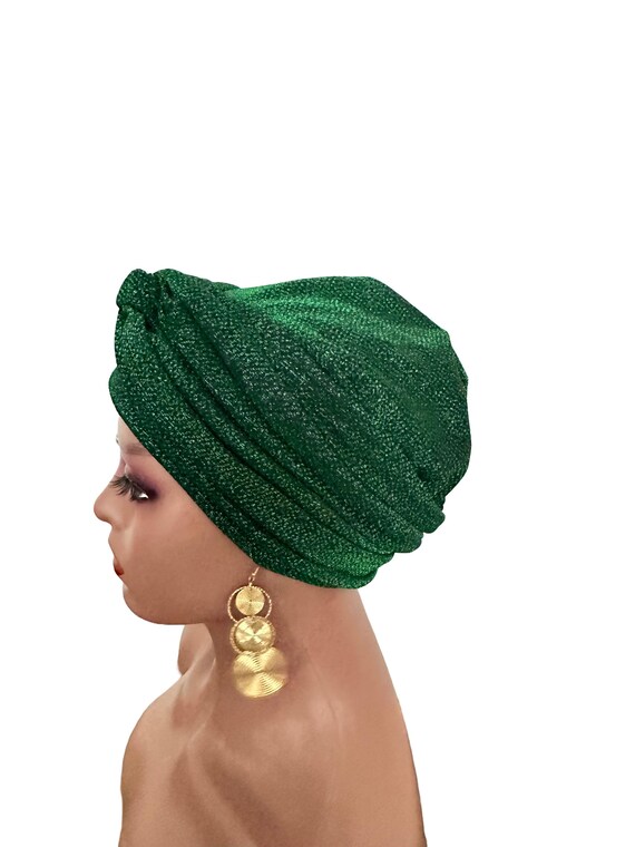 Floral Front Knot Turban Cap, Handmade Lightweight Chemo  display picture 3