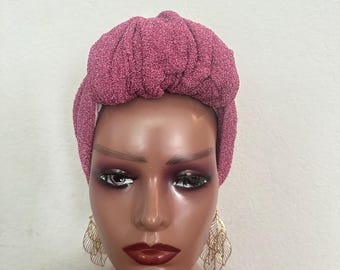 Turbante de moda preanudado, gorro fácil de poner, tocado ligero