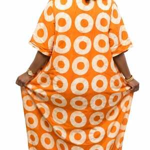 African Adire Boubou Kaftan: Ghana Batik Tie-Dye Maxi Dress image 4