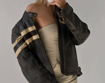 MOTO CUIR Swedish Motorcycle Jacket Replica 1980s . Punk MOTO CUIR Swedish Motorcycle Jacket Replica 1980s . Punk