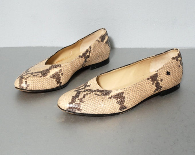 snakeskin flats