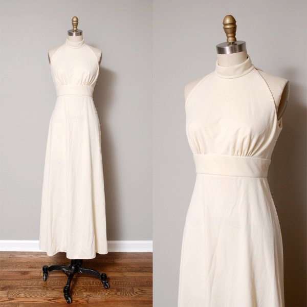 r e s e r v e d - 1970s Dress - Ivory Maxi Dress
