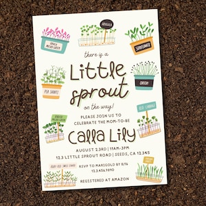 MADE-to-Order Digital Invitation | A Little Sprout Is On The Way Baby Shower Invitation