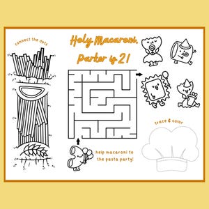 MADE-to-Order Digital Coloring/Placemat | Holy Macaroni
