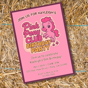 MADE-to-Order Digital Invitation | Pink Pony Club Birthday Invitation