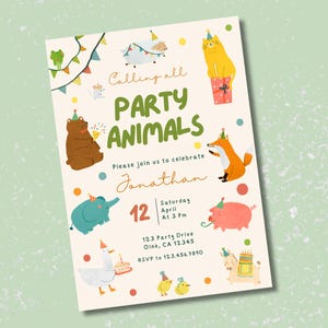 MADE-to-Order Digital Invitation | Confetti Party Animal Birthday Invitation