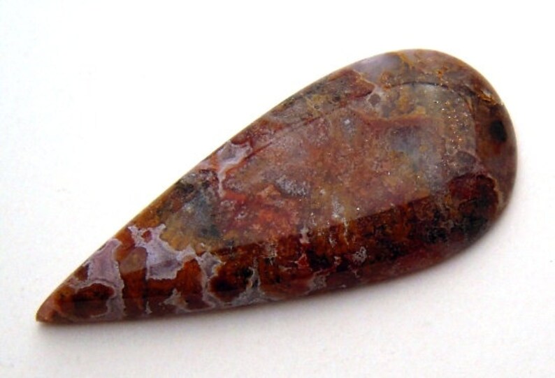 Spectacular Bloody Basin Plume Agate cabochon image 4