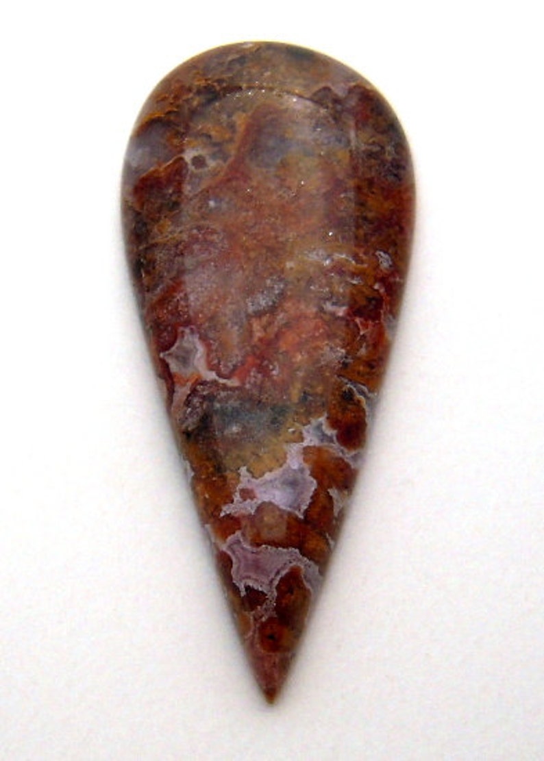 Spectacular Bloody Basin Plume Agate cabochon image 1