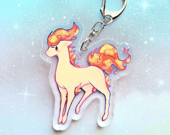 Fire pony monster acrylic keychain charm