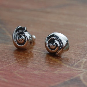 Silver Nautilus Earrings image 1