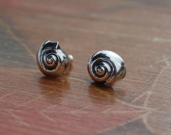 Silver Nautilus Earrings