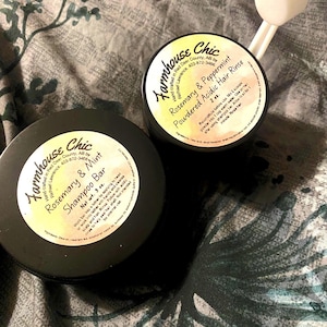 Rosemary & Mint Shampoo Bar, Rosemary Peppermint Powdered Hair Rinse
