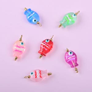 Colorful Small Fish Charms for Jewelry Making – Ocean Animal Pendant for Necklace Bracelet Earrings DIY Summer Beach Jewelry Supplies