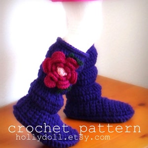 Crochet Pattern, Toddler Slipper Boots, Boys and Girls, US Toddler Sizes 4-9, Digital Download image 1