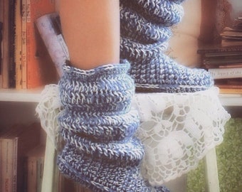 Crochet Pattern, Slipper Boots, US Womens Sizes 5-10, Digital Downloads