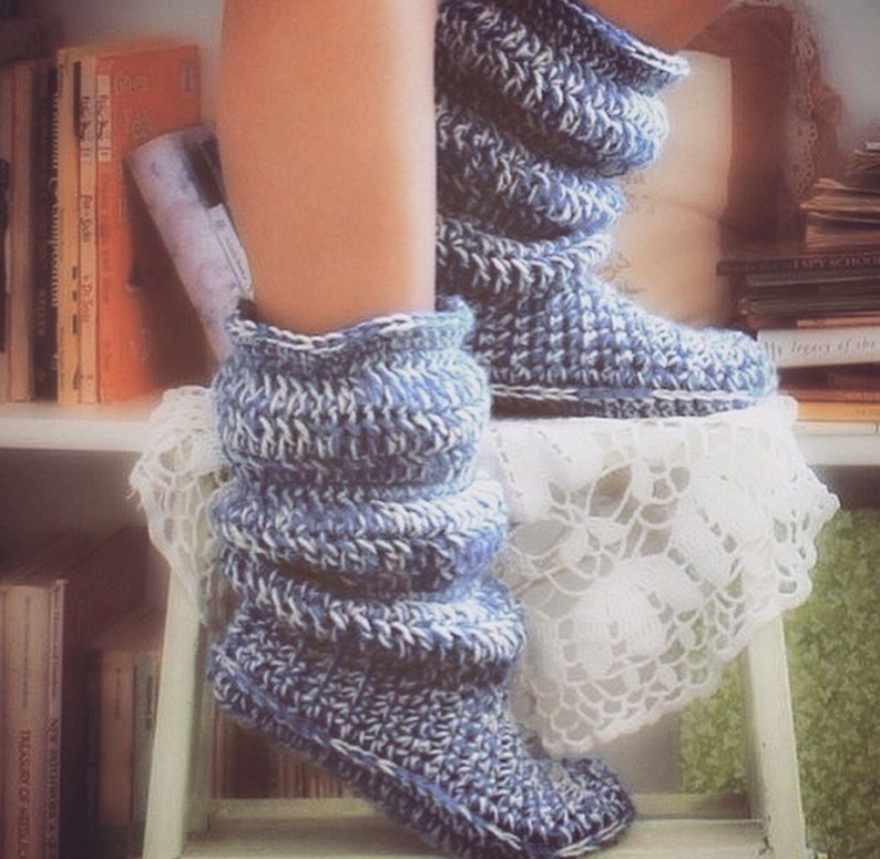 Crochet Pattern, Slipper Boots, US Womens Sizes 5-10, Digital Downloads image 8