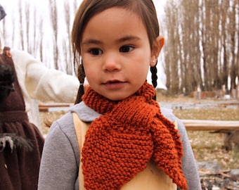 Knitting pattern: “Studious” Ascot Scarf Knitting Pattern sizes 6months, 12 months, 2T, 3T, 4T, 5T, 6yrs