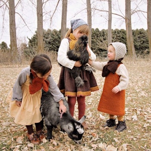 Knitting pattern: “Studious” Ascot Scarf Knitting Pattern sizes 6months, 12 months, 2T, 3T, 4T, 5T, 6yrs