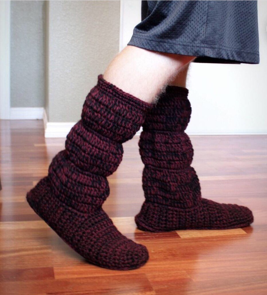 Crochet pattern mens slipper boots sizes 815 DIGITAL Etsy