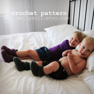 Crochet Pattern, Toddler Slipper Boots, Boys and Girls, US Toddler Sizes 4-9, Digital Download image 5