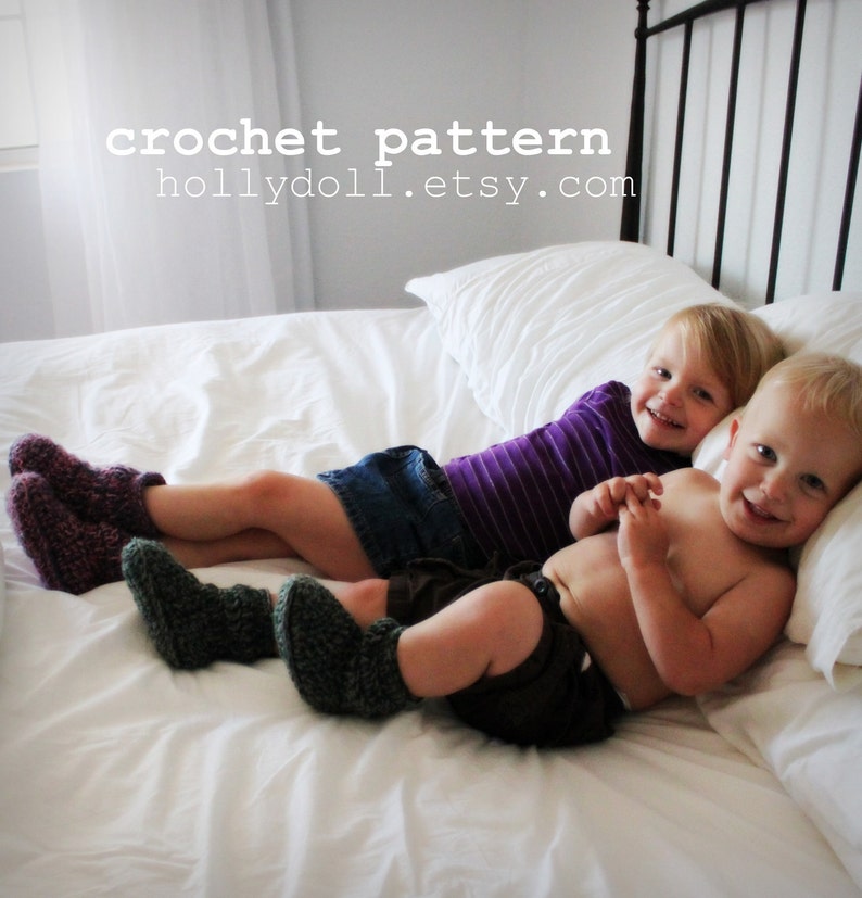 Crochet Pattern, Toddler Slipper Boots, Boys and Girls, US Toddler Sizes 4-9, Digital Download image 5