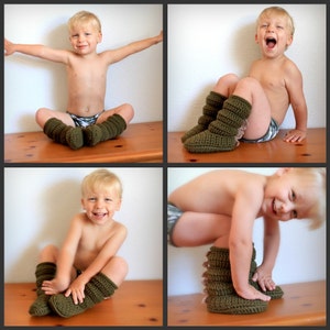 Crochet Pattern, Toddler Slipper Boots, Boys and Girls, US Toddler Sizes 4-9, Digital Download image 4