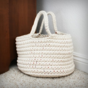 Easy Crochet Pattern, DIY Cotton Basket, Digital Download