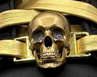 ゴールデンスカルシューレースチャーム、スカルシューチャーム、スカルチャーム、スカルアクセサリー、スニーカージュエリー、スカルジュエリー、スニーカーチャーム