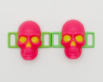 暗闇で光るスカルチャーム、スカルシューチャーム、シューアクセサリー、スニーカージュエリー、スカルジュエリー、スニーカーチャーム、スカルチャーム