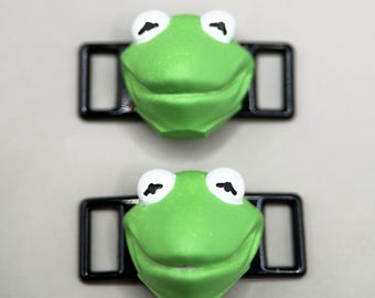 Kermit  Lace Locks, Kermit the Frog Shoe Charms, Kermit  Charms, Kermit  Jewelry, Kermit  Lace Charms, Kermit  Shoelace Charms