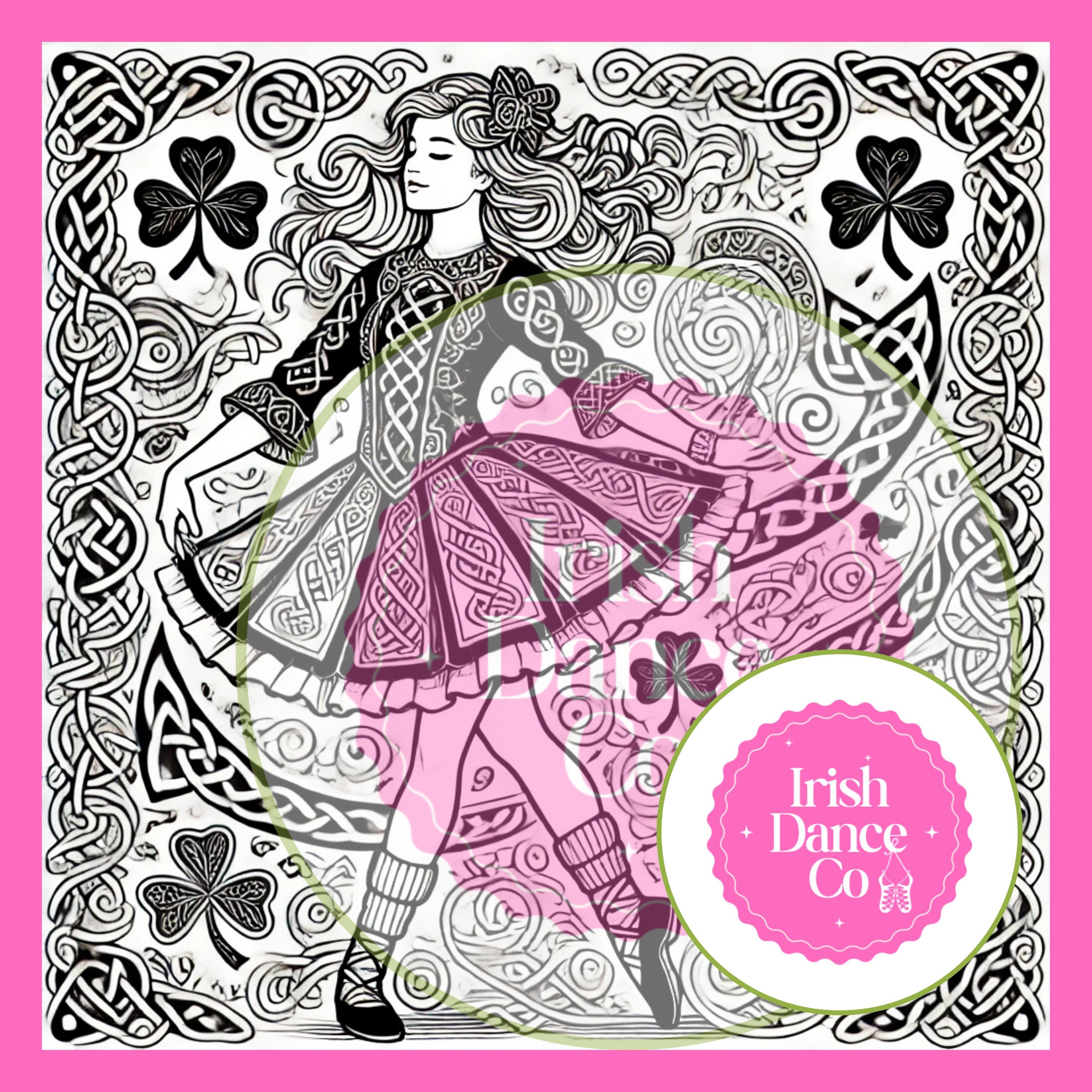 10 Irish Dance Coloring Pages - Etsy