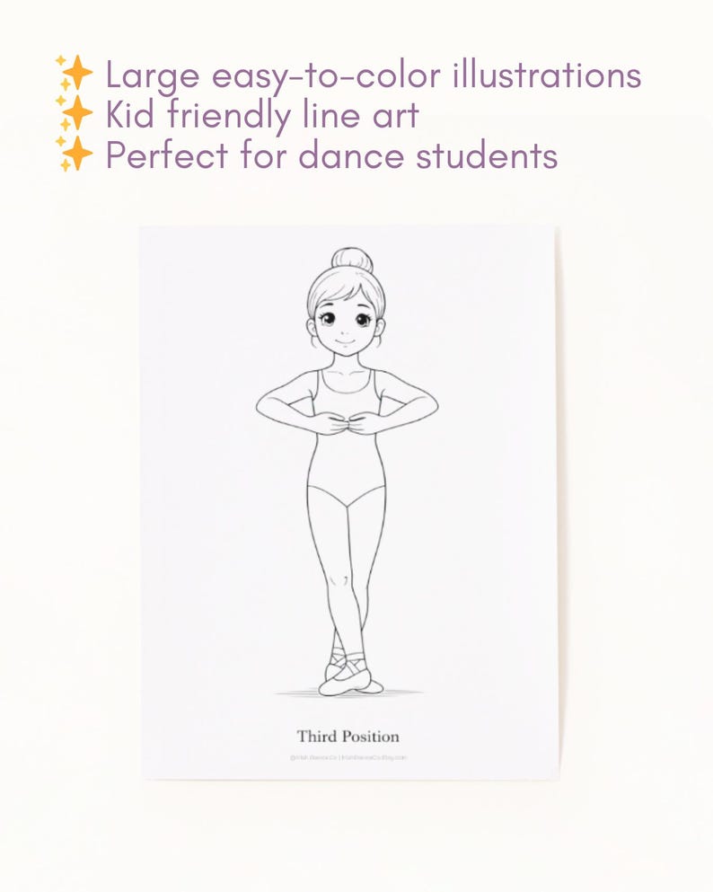 Ballet Positions Coloring Pages for Kids, Dance Activity, Ballet ...