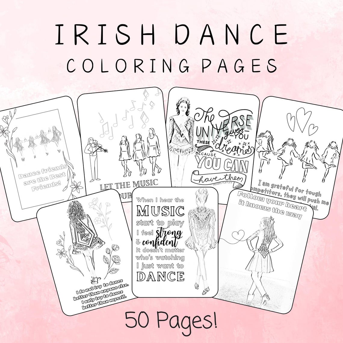 50 Irish Dance Coloring Pages - Etsy