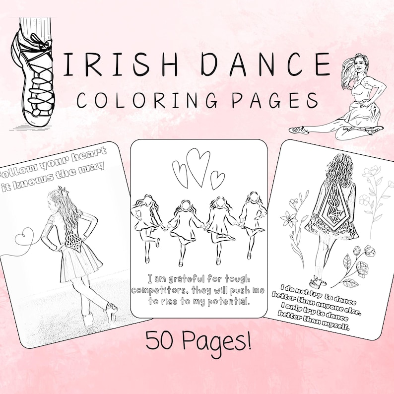 50 Irish Dance Coloring Pages - Etsy