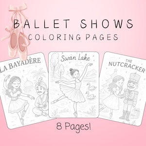 Coloring Pages for Ballet, Ballet Shows, Ballet Performance, Ballet Costume Coloring Pages, Kids Activities, Print on Demand