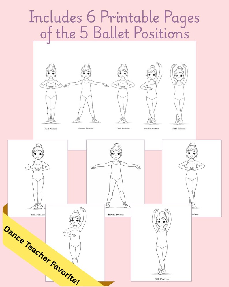 Ballet Positions Coloring Pages for Kids, Dance Activity, Ballet ...