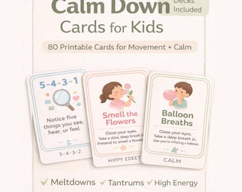 Calm Down & Movement Cards for Kids | 80 Printable Regulation Activities (Ages 3–8)